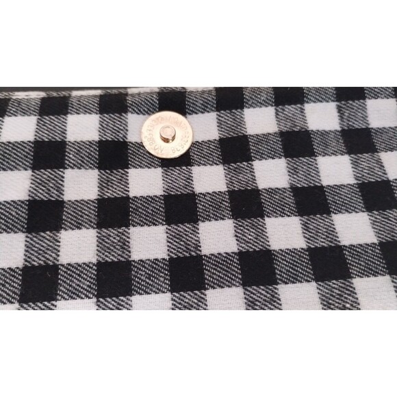 Funky Monkey Clutch Purse "Fold-Over" Black Check Leather - Picture 7 of 10